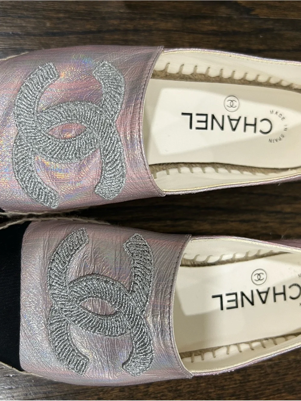 CHANEL espadrilles iridescent